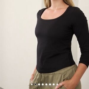NWT Athleta Signature Rib Square Neck Top